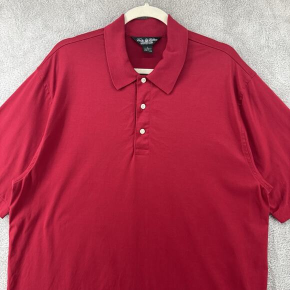 Brooks Brothers Shirt Mens L Red Polo 1/4 Button Country Club Short Sleeve Sport - Picture 3 of 12